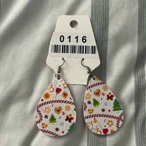 🎄 Christmas Print Teardrop Earrings 🎄
